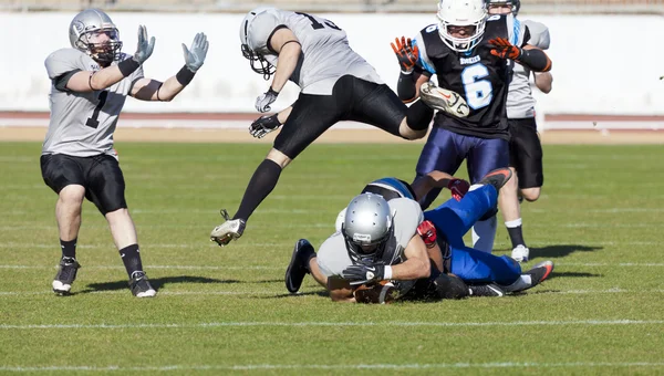 Fútbol Rookies vs entre Badalona Dracs Barbera —  Fotos de Stock