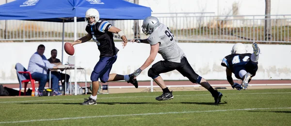 Fotbal vs nováčky mezi badalona dracs barbera — Stock fotografie