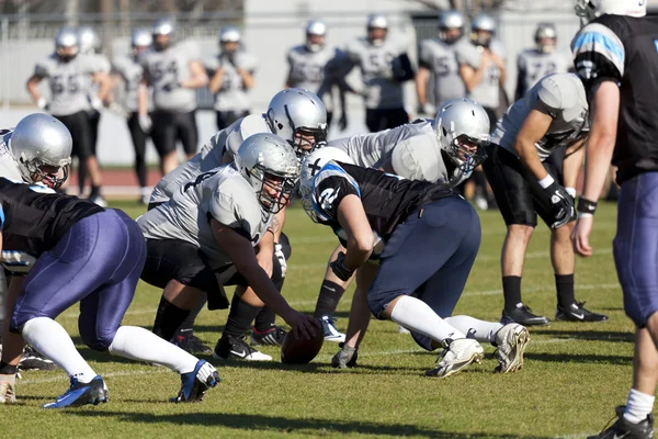 Football Rookies vs between Badalona Dracs Barbera — Stock Photo, Image