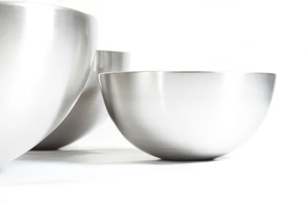 Stainless bowls — Stock Photo, Image