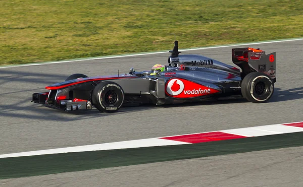 Týmy Formule 1 dní test na okruhu catalunya — Stock fotografie