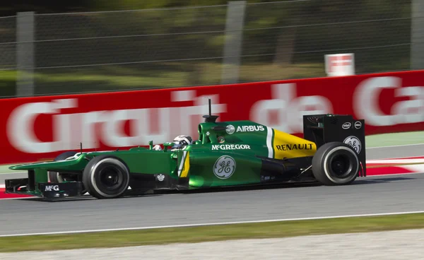 Días de prueba de equipos de Fórmula 1 en el circuito de Catalunya —  Fotos de Stock