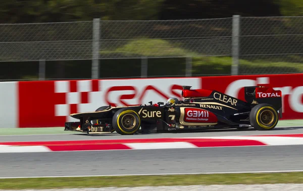 Días de prueba de equipos de Fórmula 1 en el circuito de Catalunya — Foto de Stock