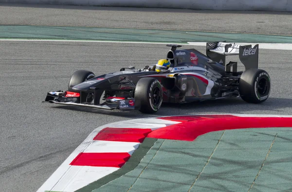 Týmy Formule 1 dní test na okruhu catalunya — Stock fotografie