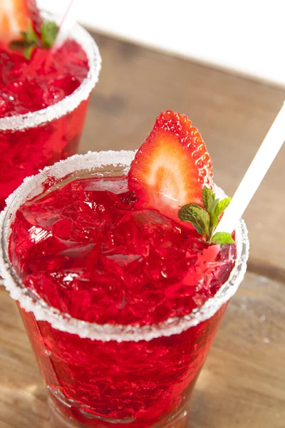 Hailed strawberry — Stock Photo, Image