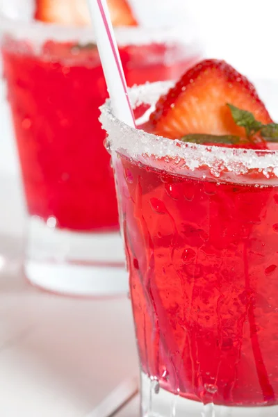 Hailed strawberry — Stock Photo, Image