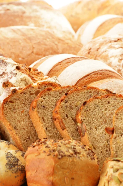 การประกอบด้วยขนมปังและม้วน — ภาพถ่ายสต็อก