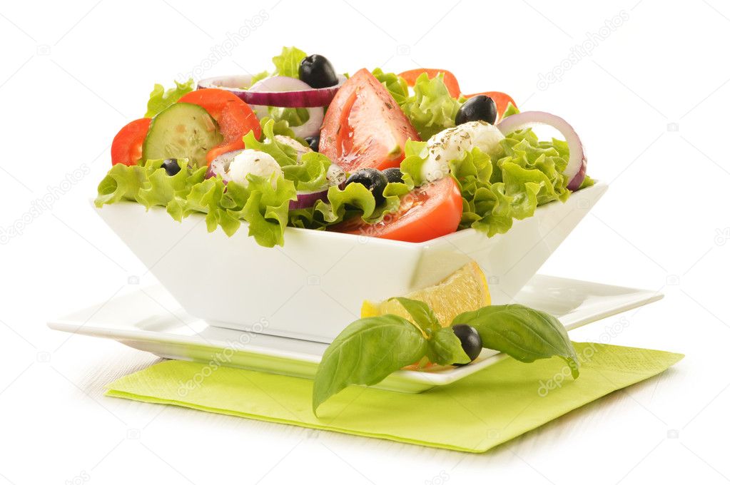 Composition with vegetable salad bowl