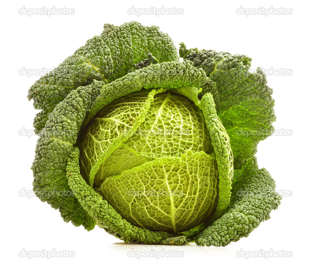 Fresh cabbage isolated on white