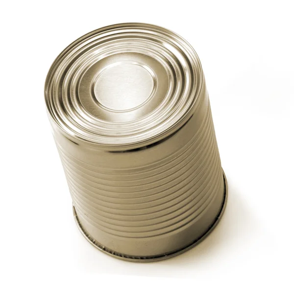 Tin can isolated on white. Processed food — Stock Photo, Image