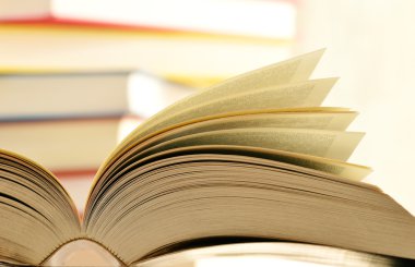 Masanın üzerinde kitaplar olan kompozisyon