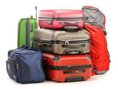 Bagaj oluşan büyük bavul sırt çantası ve seyahat çanta