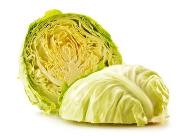 Beyaz arka planda izole edilmiş taze lahana