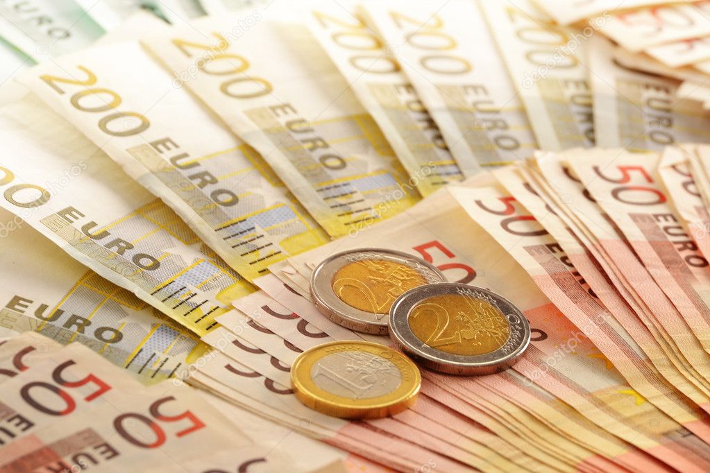 Composition with Euro banknotes