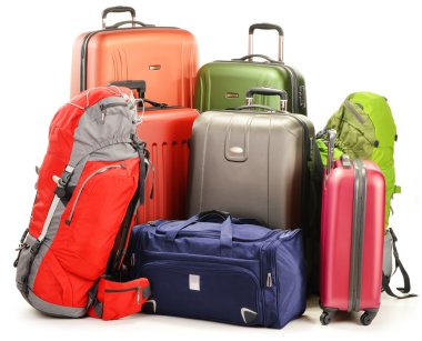 Luggage consisting of large suitcases rucksacks and travel bag clipart