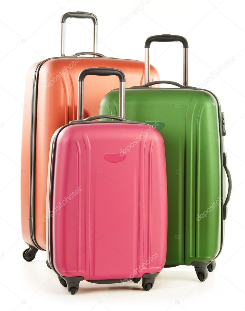 Luggage consisting of large suitcases isolated on white