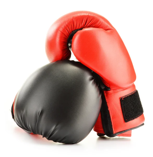 Leather boxing gloves isolated on white — Stock Photo, Image