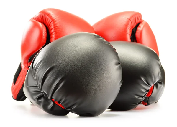 Leather boxing gloves isolated on white — Stock Photo, Image