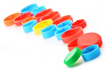 plastik şişe kapağı üzerinde beyaz izole