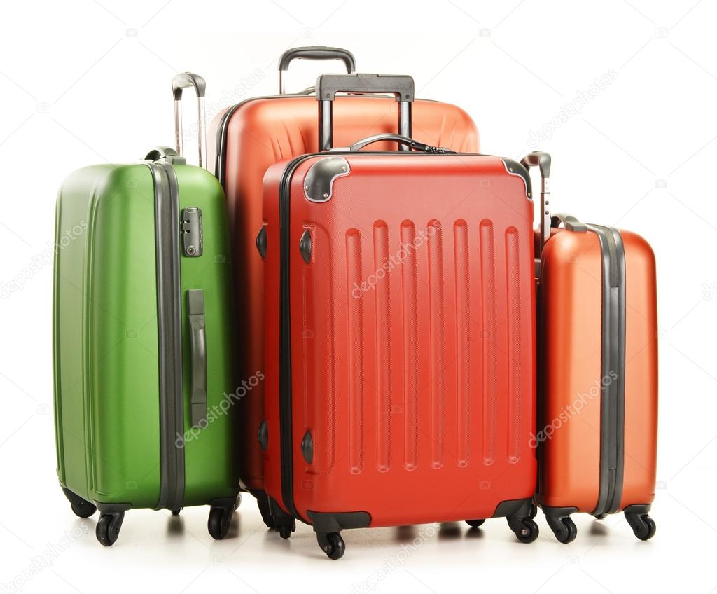 Luggage consisting of large suitcases isolated on white