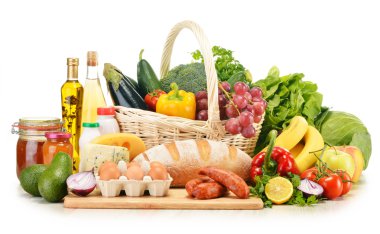 beyaz izole çeşitli Market ürünleri