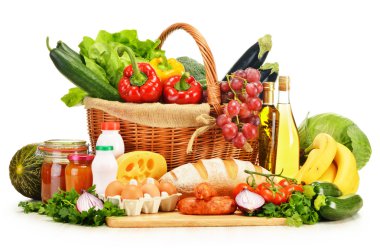 beyaz izole çeşitli Market ürünleri