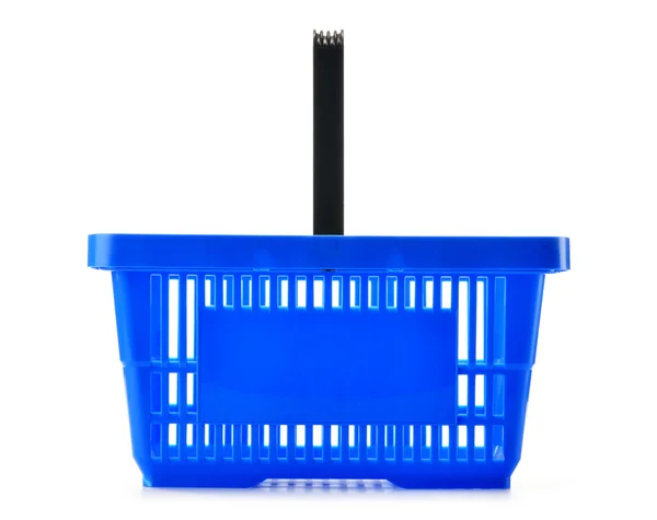 Empty plastic shopping basket isolated on white — Stock Photo, Image