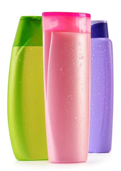 塑胶瓶，用于身体护理和美容产品 — 图库照片