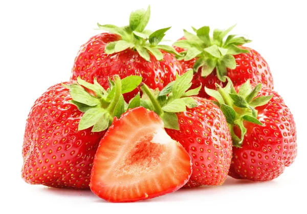作文与孤立在白色的新鲜草莓 — 图库照片