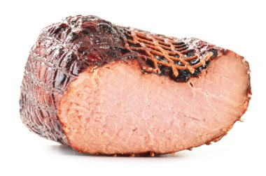 parça üzerinde beyaz izole jambon