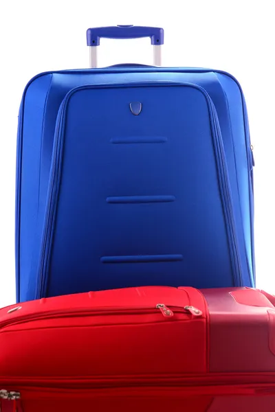 Bagaż składający się z dużych walizek izolowanych na biało — Zdjęcie stockowe
