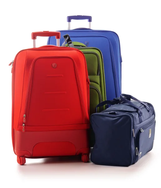 Luggage consisting of large suitcases isolated on white — Stock Photo, Image