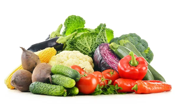 Composition with variety of fresh raw organic vegetables — Stock Photo, Image