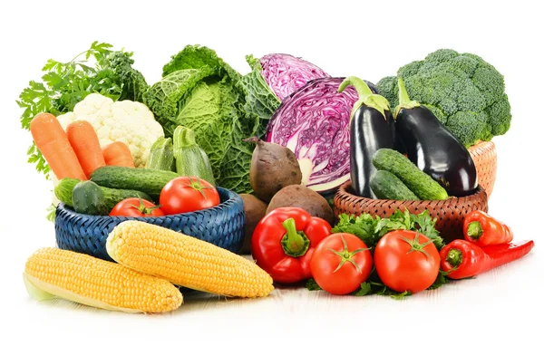 Composition with variety of fresh raw organic vegetables — Stock Photo, Image