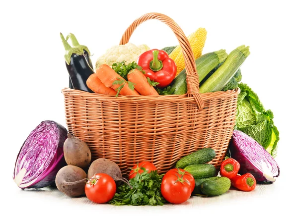 Composition with variety of fresh raw organic vegetables — Stock Photo, Image