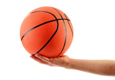 Basketbol beyaz arkaplanda izole