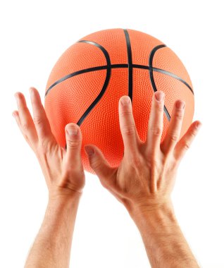 Basketbol beyaz arkaplanda izole