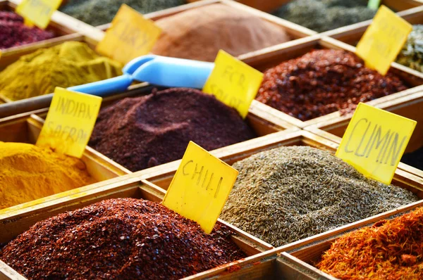 Variety of spices in the store — Stock Photo, Image