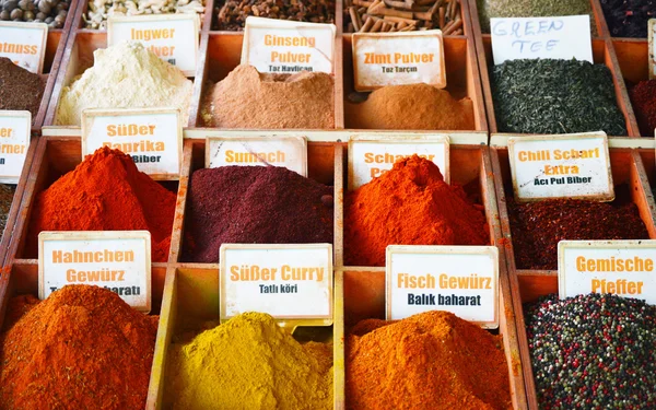 Variety of spices in the store — Stock Photo, Image