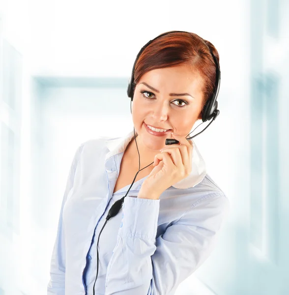 Telefonista. Apoio ao cliente. Serviço de Ajuda . — Fotografia de Stock