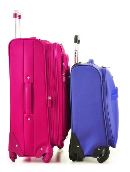 Luggage consisting of large suitcases and travel bag on white — Stock Photo, Image