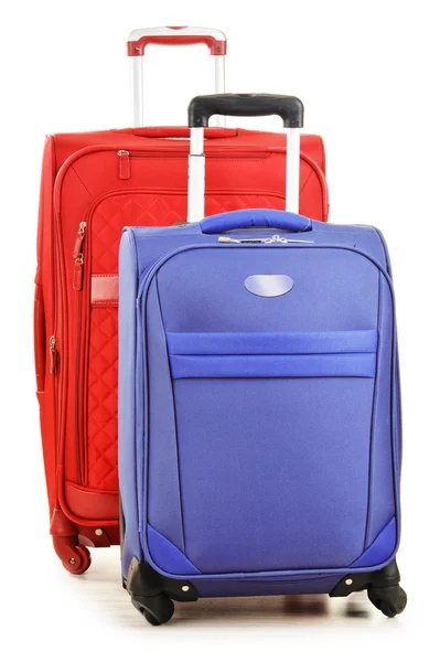 Luggage consisting of large suitcases and travel bag on white — Stock Photo, Image