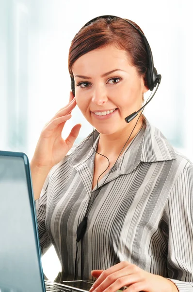 Call center operator. Customer support. Help desk. — Stock Photo, Image