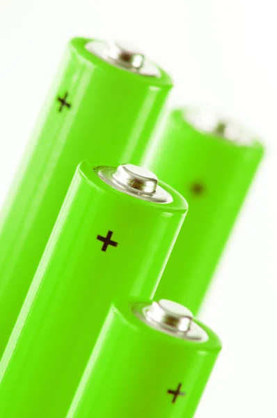 Sammensætning med alkaline batterier. Kemisk affald - Stock-foto