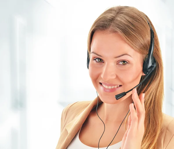 Telefonista. Apoio ao cliente. Serviço de Ajuda . — Fotografia de Stock