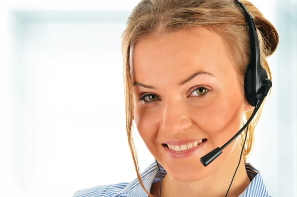 Operátor call centra. oddělení podpory zákazníků. Helpdesk. — Stock fotografie