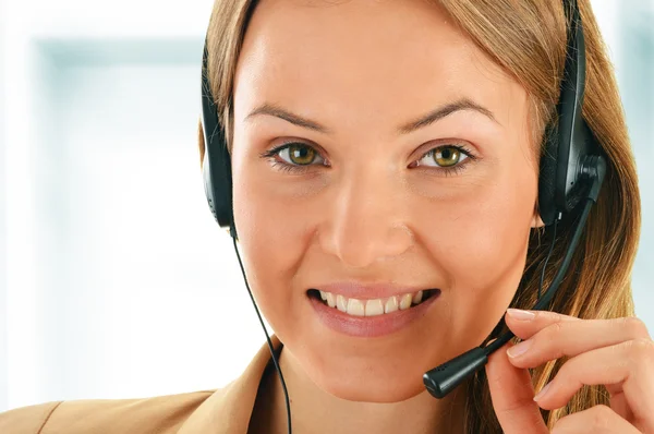 Telefonista. Apoio ao cliente. Serviço de Ajuda . — Fotografia de Stock