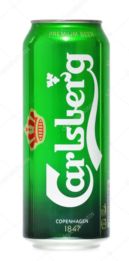 Globaly distributed pale lager beer produced by Carlsberg Group, a Danish brewing company founded in 1847 with headquarters located in Copenhagen, Denmark