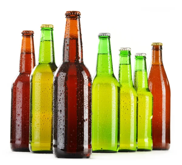 Bottles of beer isolated on white background — Stock Photo, Image