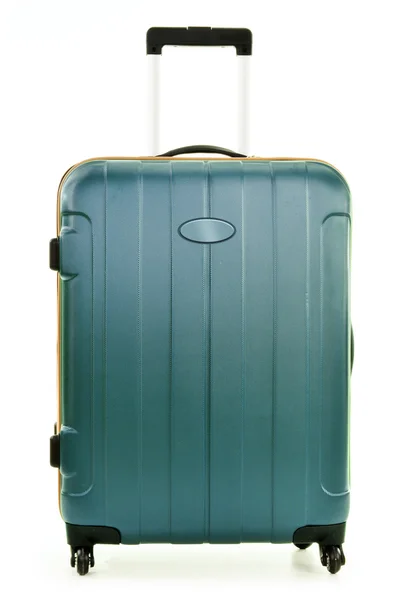 白で隔離されるプラスチック スーツケース — ストック写真